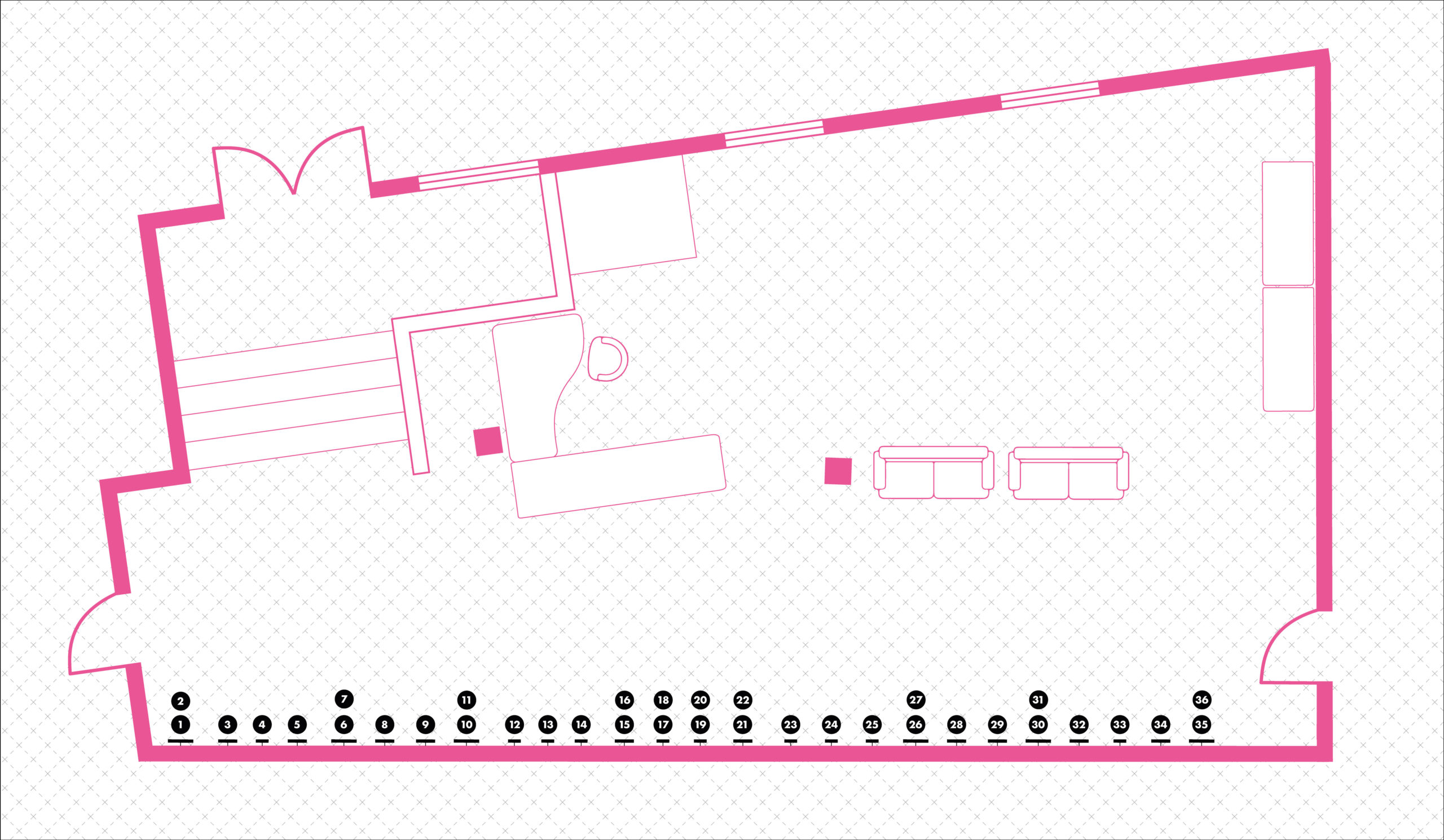 Plan de l'exposition Trombinoscope au Centre Chorégraphique National d’Orléans